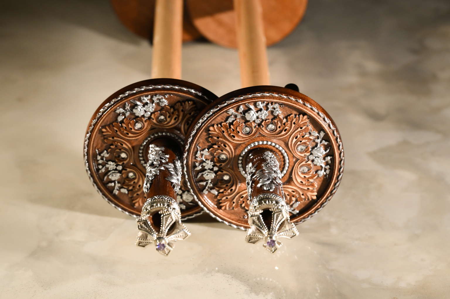 Wood and Silver Ornament Atzei Chaim Wood and Silver Ornament Atzei Chaim