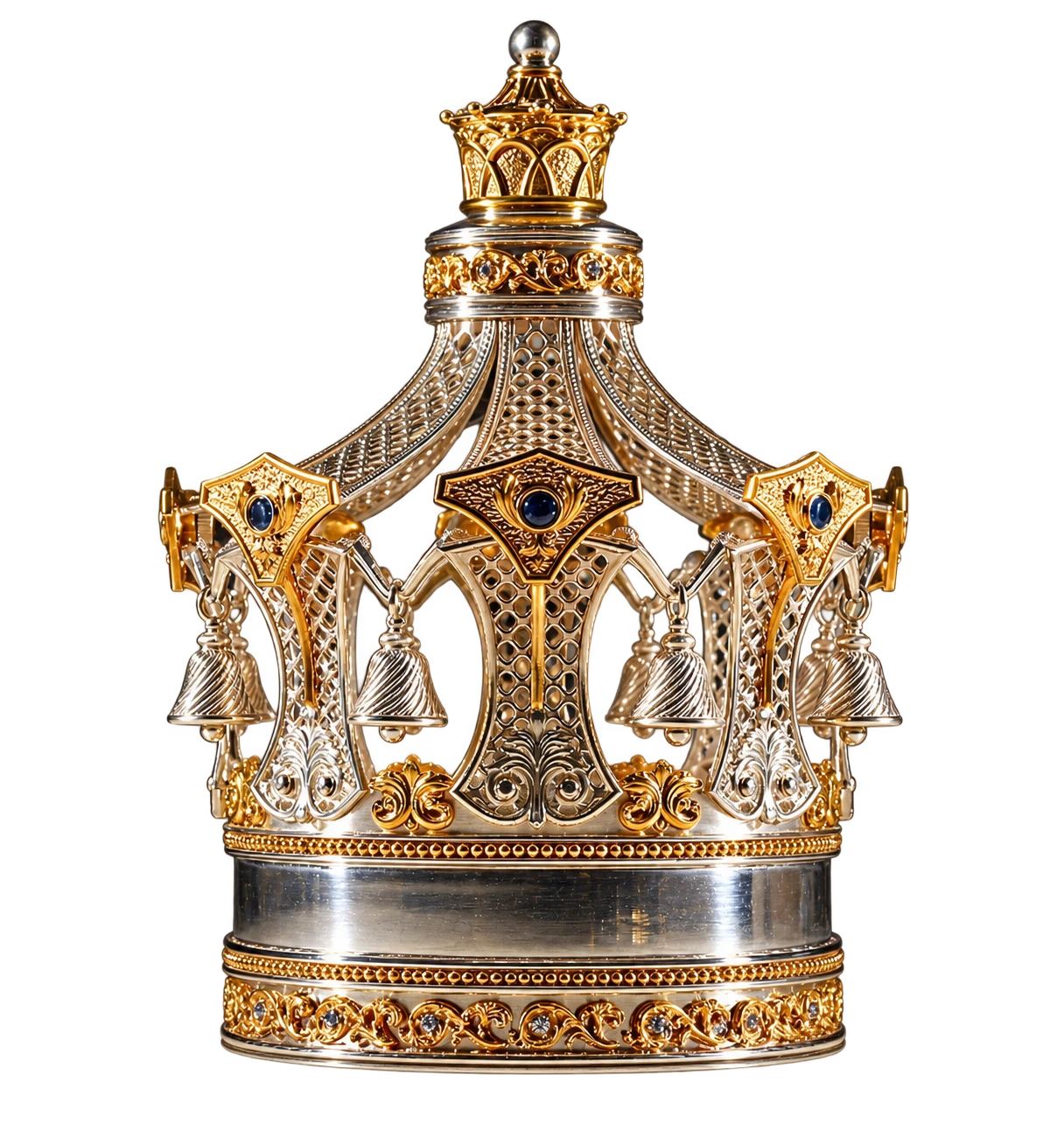 Luxury Torah Crown in 925 Silver and Gold Luxury Torah Crown in 925 Silver and Gold