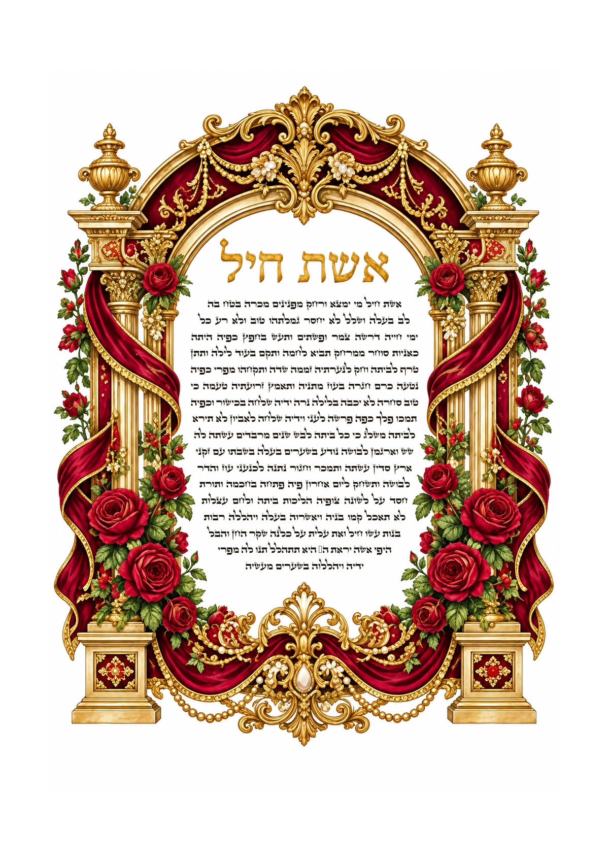 Eshet Chayil — Burgundy and Gold Eshet Chayil — Burgundy and Gold