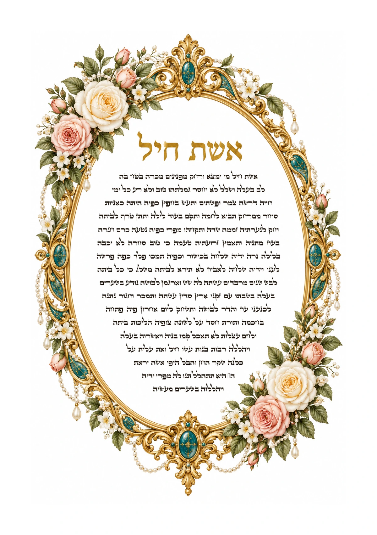 Eshet Chayil — Turquoise and Roses Eshet Chayil — Turquoise and Roses