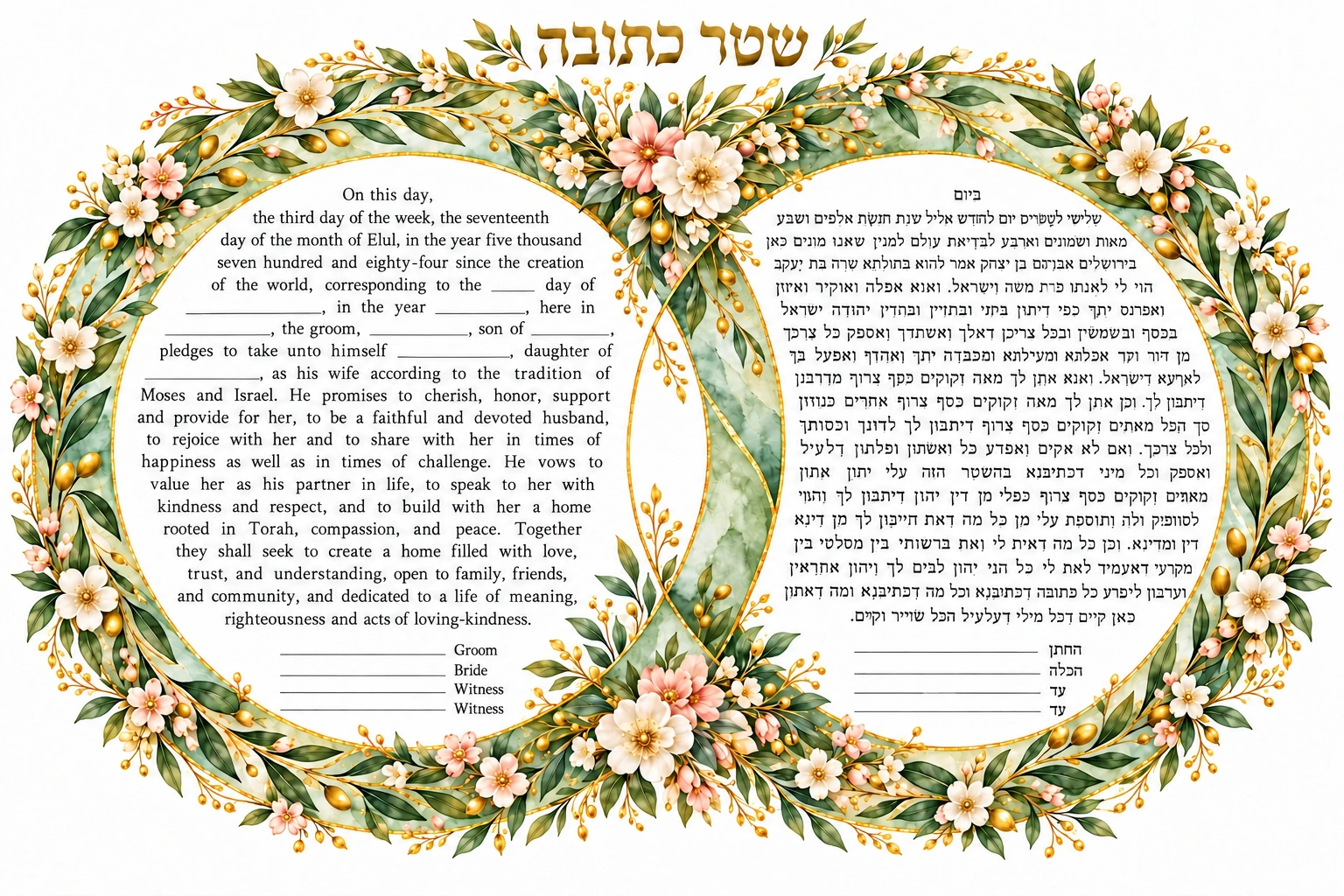 Sage and Olive Rings Ketubah Sage and Olive Rings Ketubah