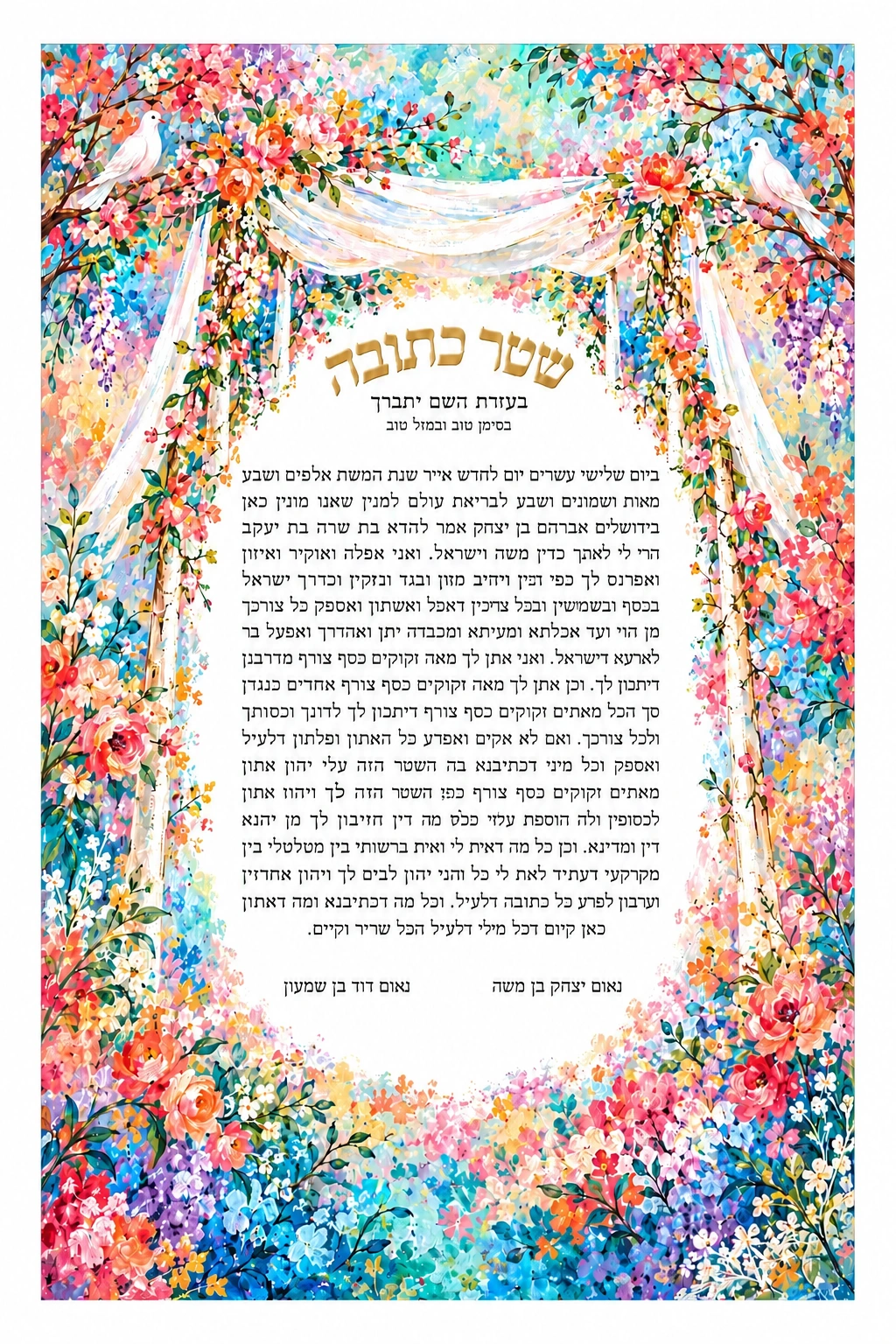 Colorful Chuppah Ketubah