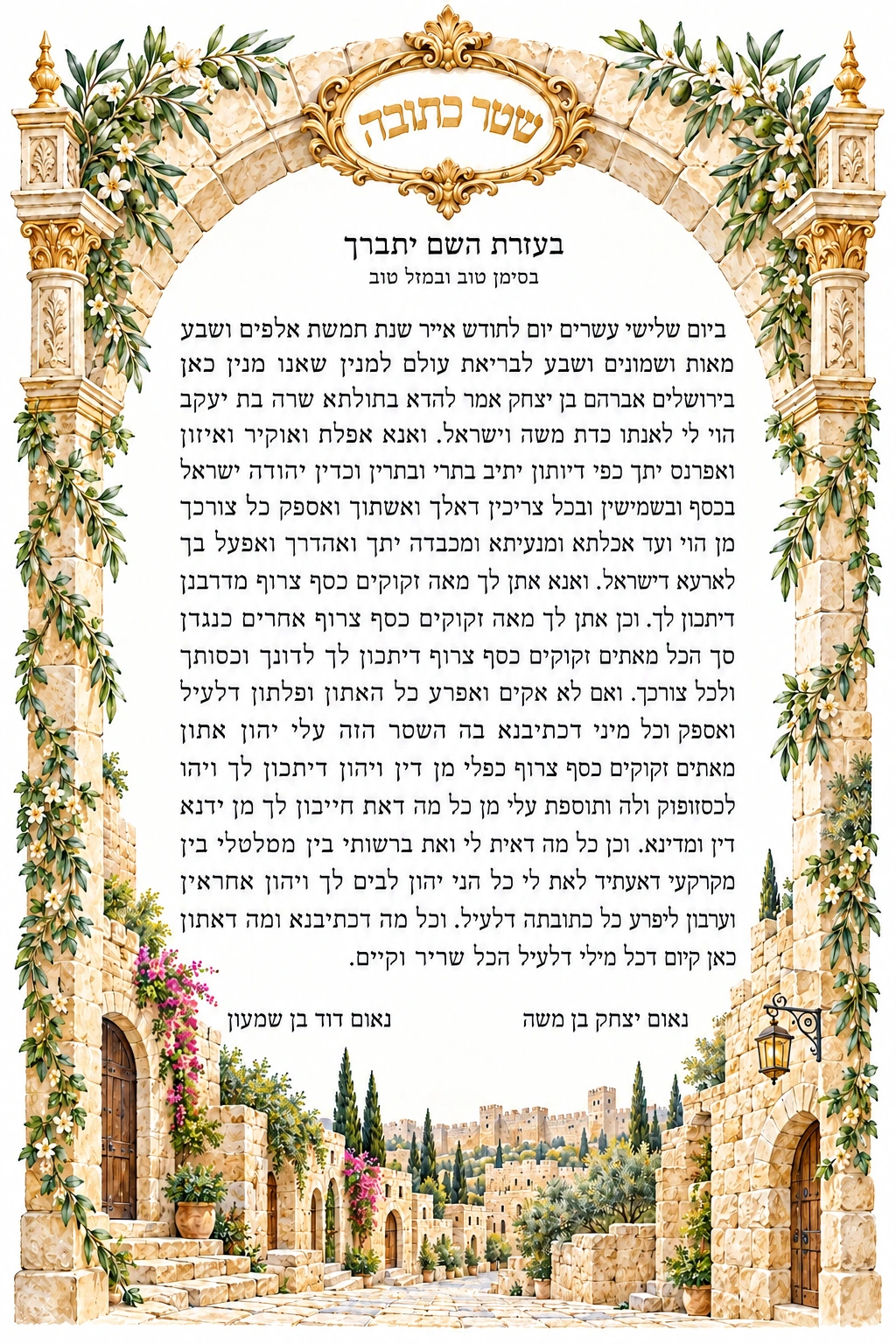 Gates of Jerusalem Ketubah
