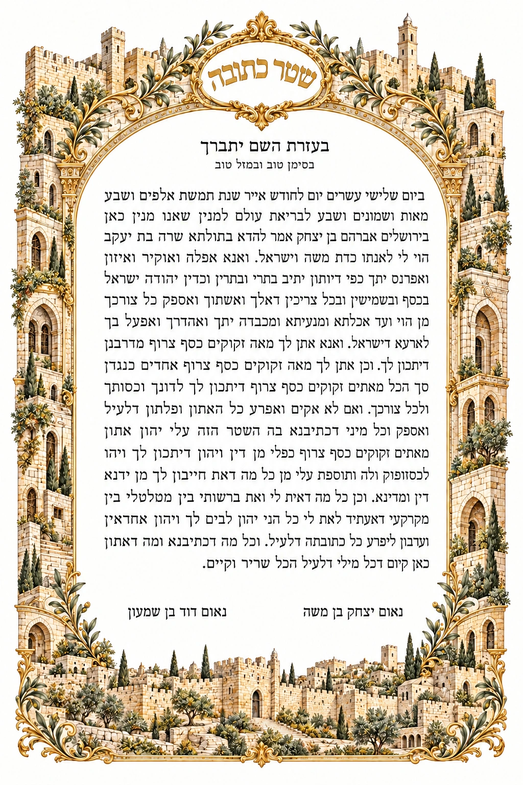 Old Jerusalem Ketubah