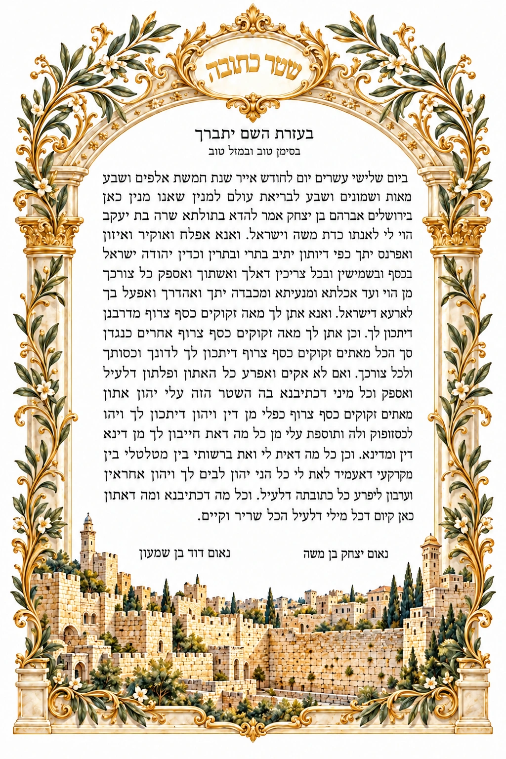 Jerusalem of Gold Ketubah