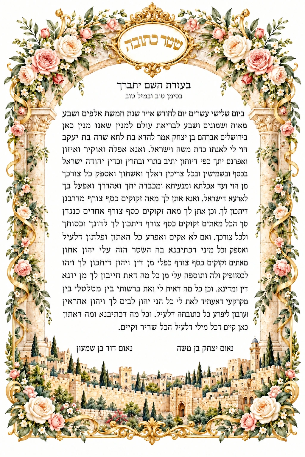 Roses of Jerusalem Ketubah Roses of Jerusalem Ketubah