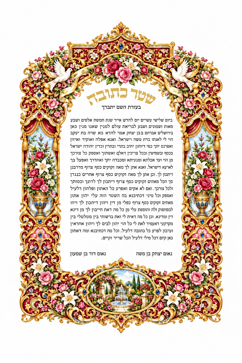Roses and Doves Ketubah Roses and Doves Ketubah