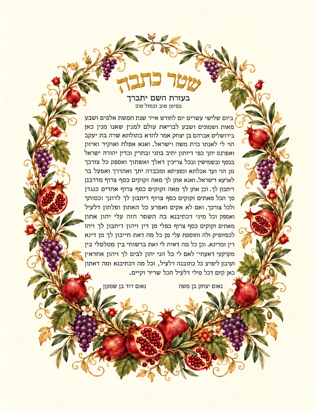 Vine and Pomegranate Ketubah