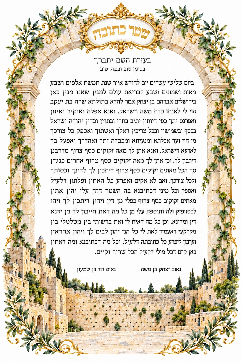 Stones of the Western Wall Ketubah