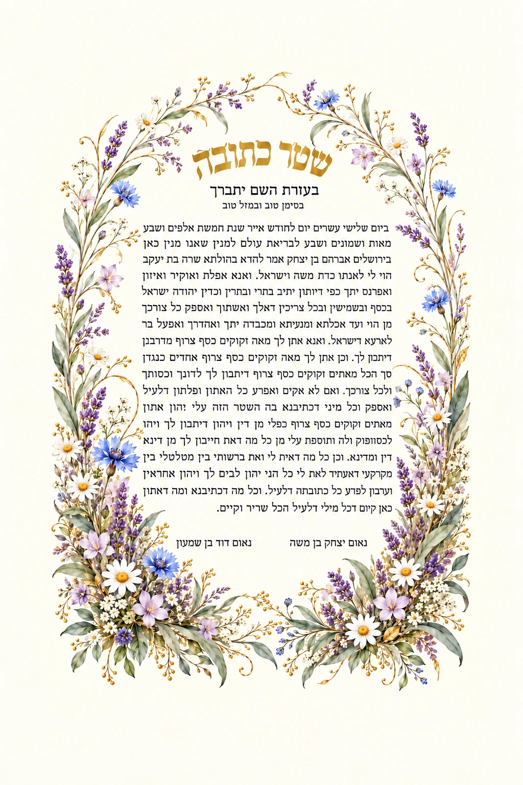 Wildflowers Ketubah