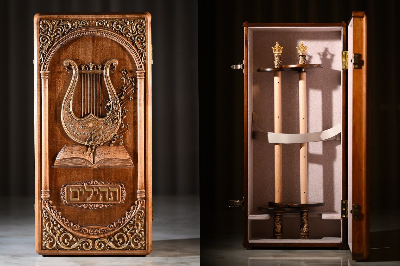 Handcrafted Wooden Aron Kodesh and Carrying Case Handcrafted Wooden Aron Kodesh and Carrying Case